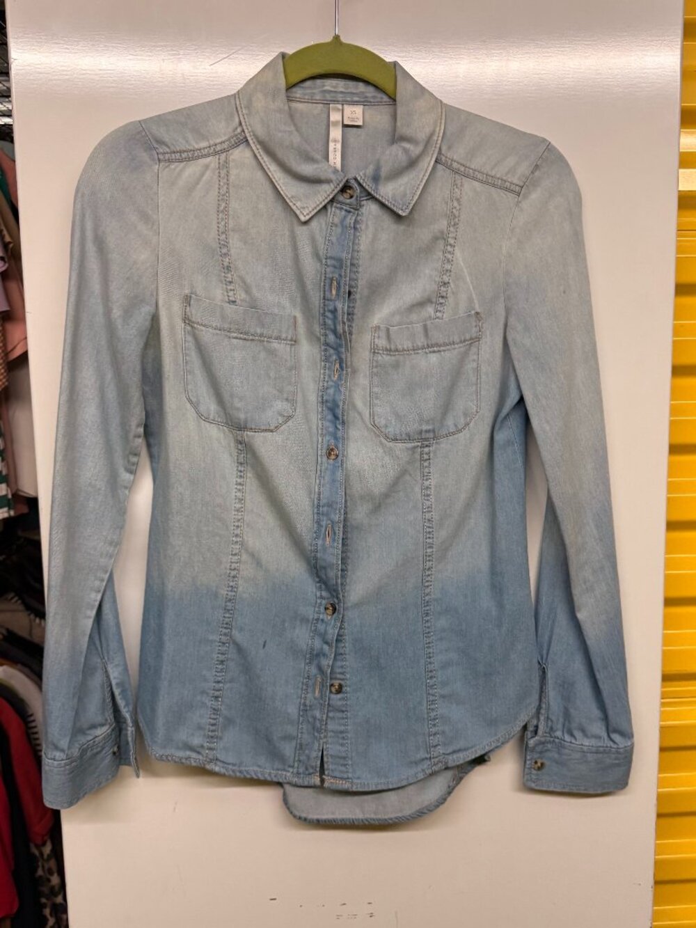LC Lauren Conrad Ombre Light Wash Denim Button Down Shirt - Size XS